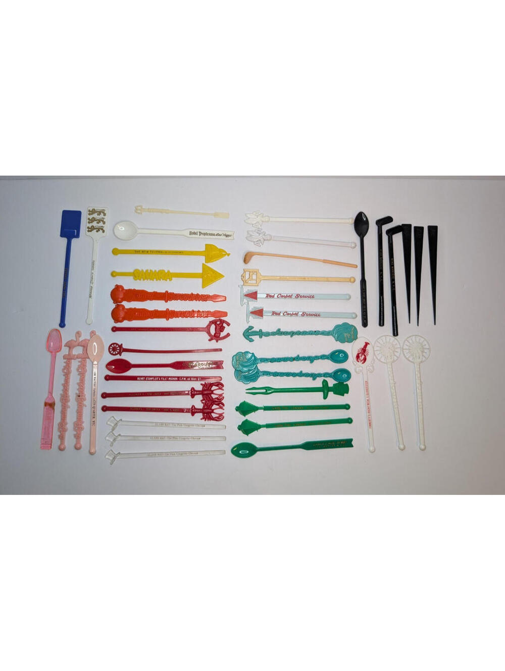 Lot of 43 Vintage Novelty Cocktail Swizzle Sticks Las Vegas Americana Hotels